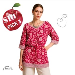 WORLD MARKET BOHO PAISLEY BLOUSON TUNIC